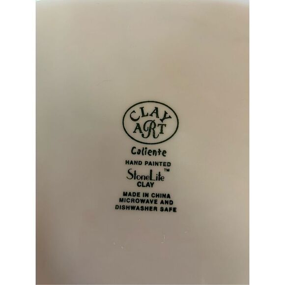 Clay Art Caliente Hand Painted StoneLite Serving Dishes Square Set Of 2 11” (847 - Picture 14 of 14